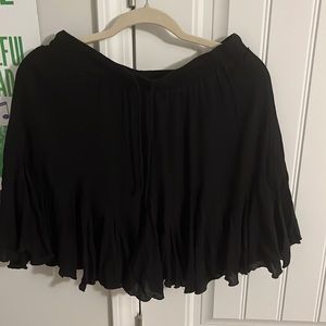 Papermoon Black Skirt size L Skirt-Mini Ruffle Edge Flowy elastic skirt